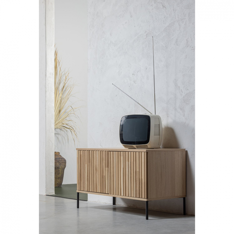 TV-bord ‘New Gravure’ 100 cm - Eg/Sort