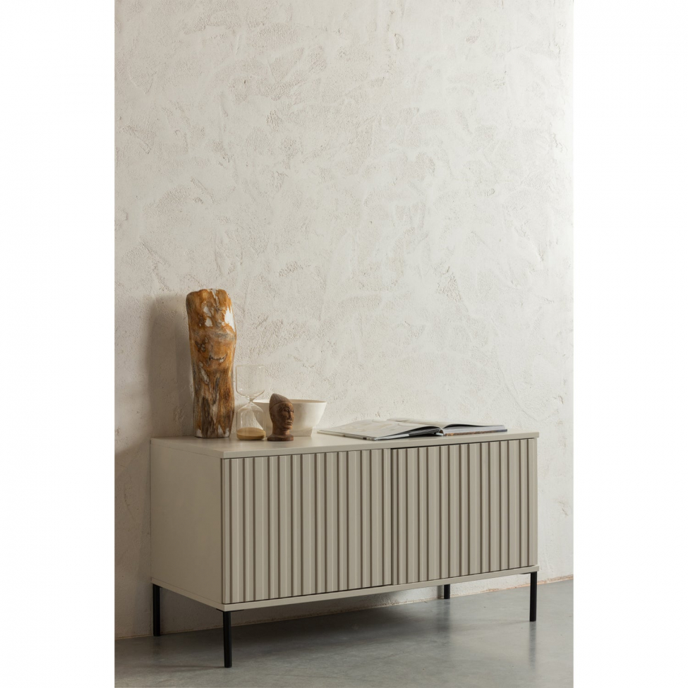 TV-bord ‘New Gravure’ 100 cm - Beige/Sort