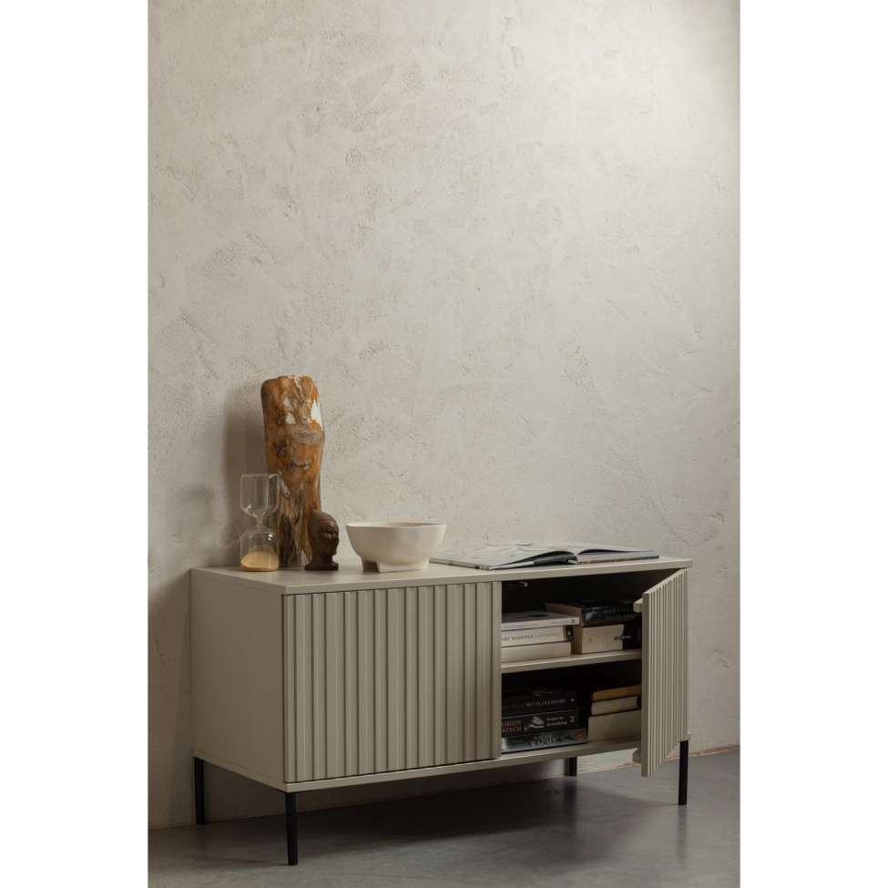 TV-bord ‘New Gravure’ 100 cm - Beige/Sort