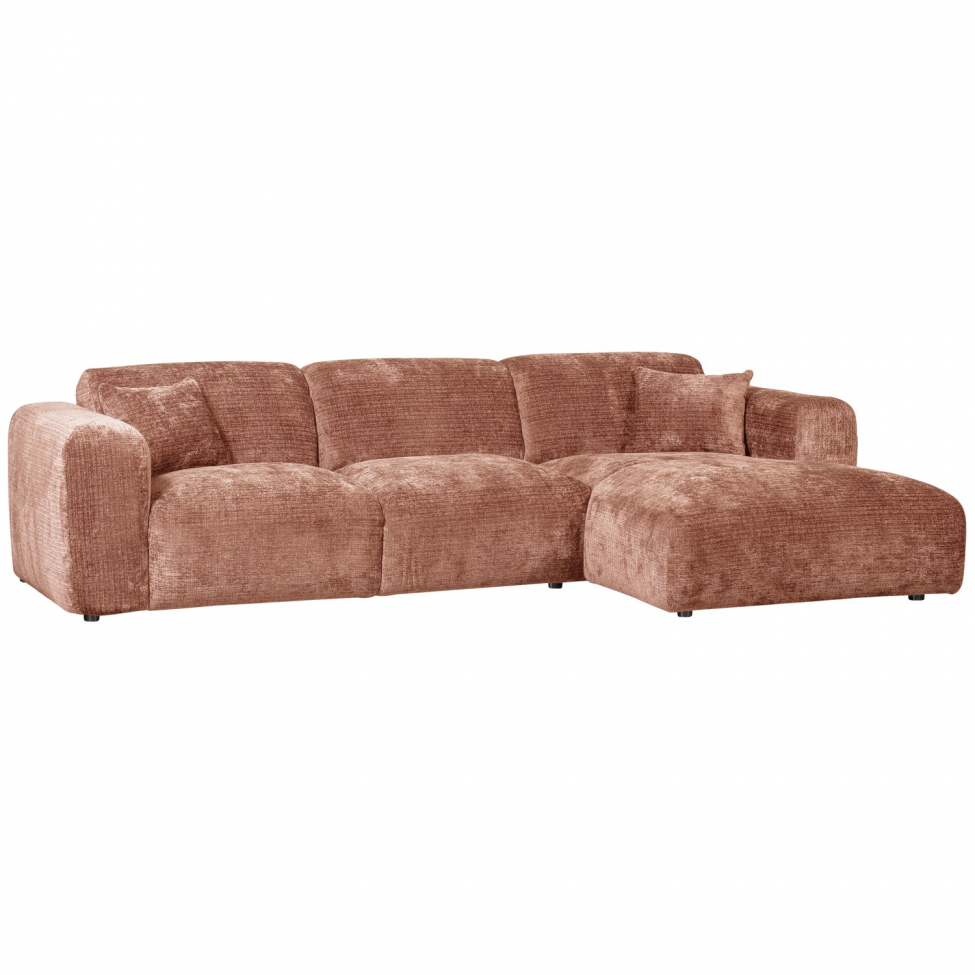 Sofa ‘Cloud’ 3-personers chaiselong højre - Rosa/brun