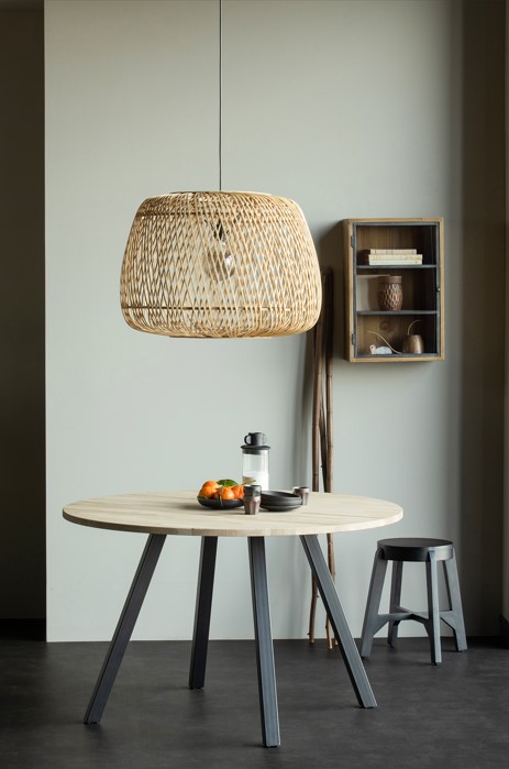 Spisebord 'Tablo' Rundt 120cm - Natur/Sort