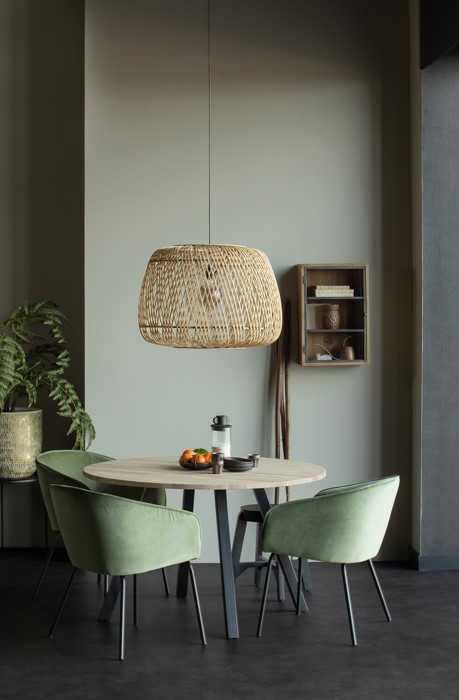 Spisebord 'Tablo' Rundt 120cm - Natur/Sort
