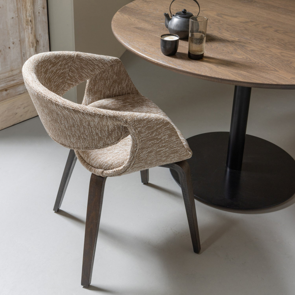 Spisestol ‘Yossi’ - Beige/Mørkebrun