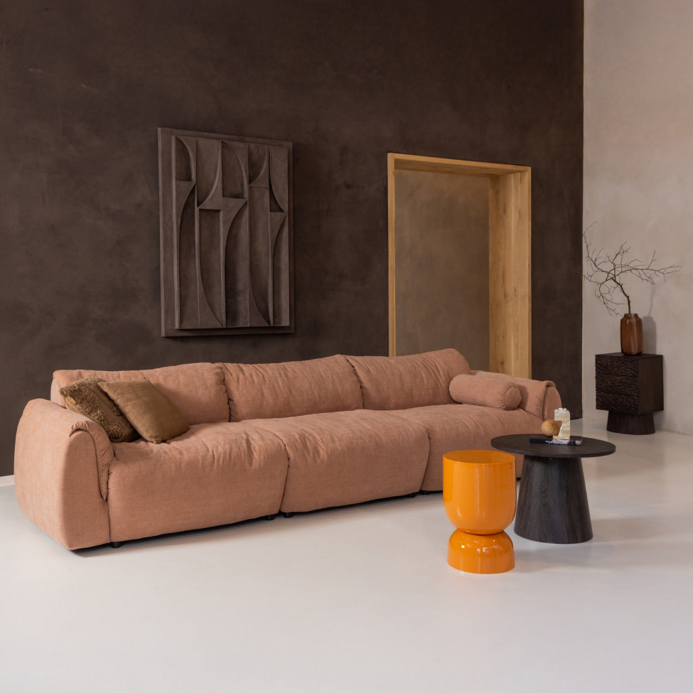 Sofa ‘Baggy’ 3-sits - Brun/Rosa