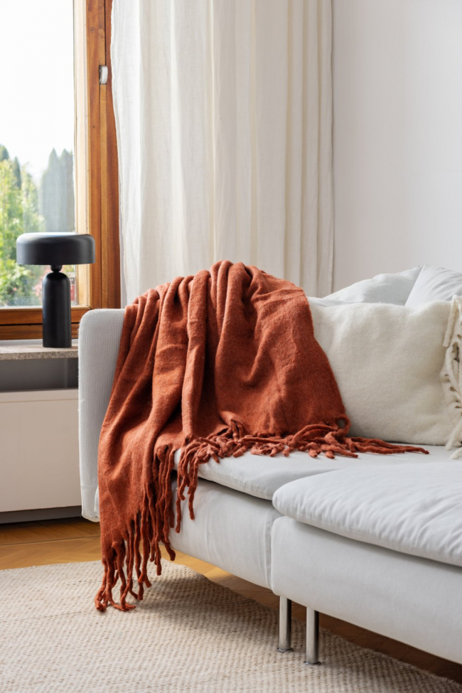 Plaid 'Samantha' 130x170cm - Kobber