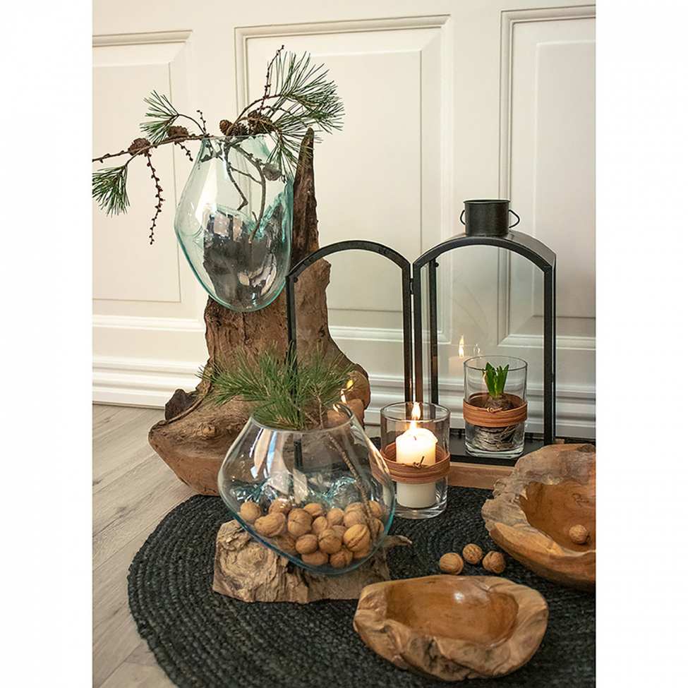 Dekoration 'Waterdrop' 50cm - Træ/Glas