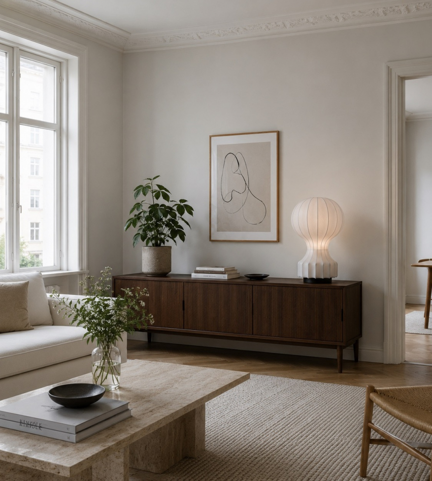 Lampe 'Senigallia' L - Hvid/Sort