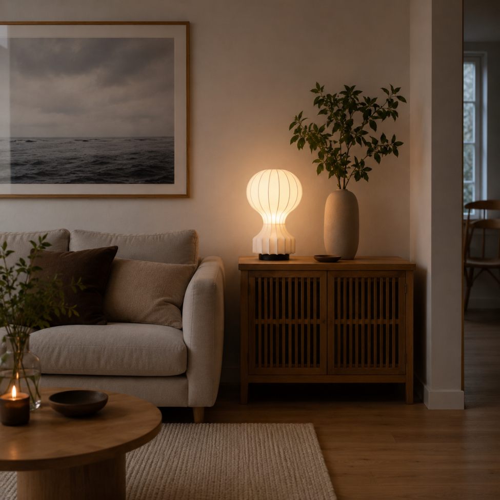 Lampe 'Senigallia' M - Hvid/Sort