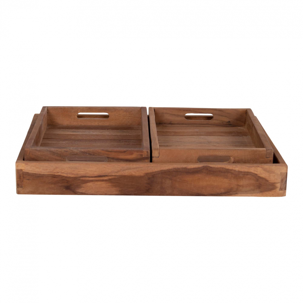 3-pak Bakke 'Faro' - Teak/Natur