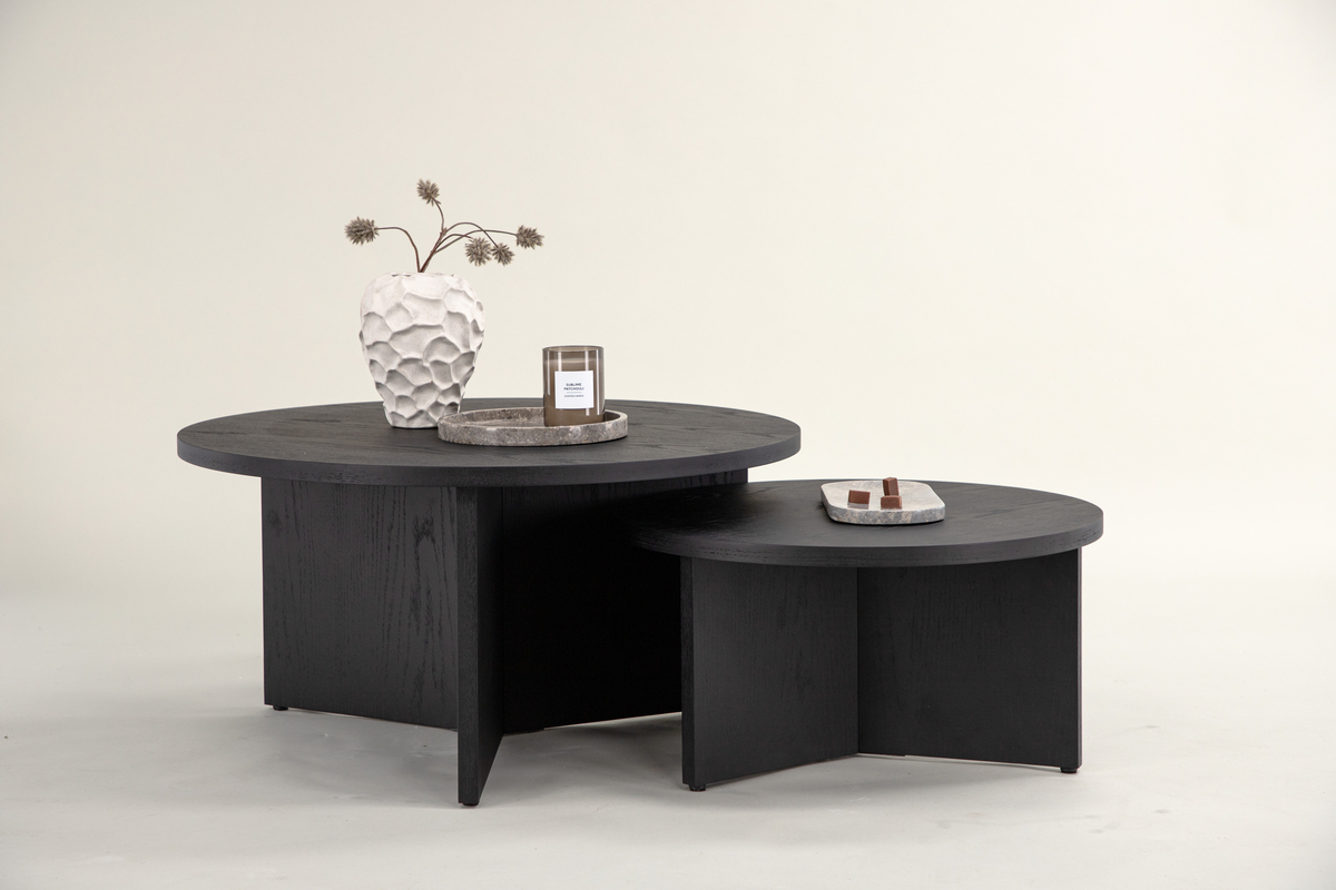 Sofabord 'Smögen' Rund 85cm - Sort