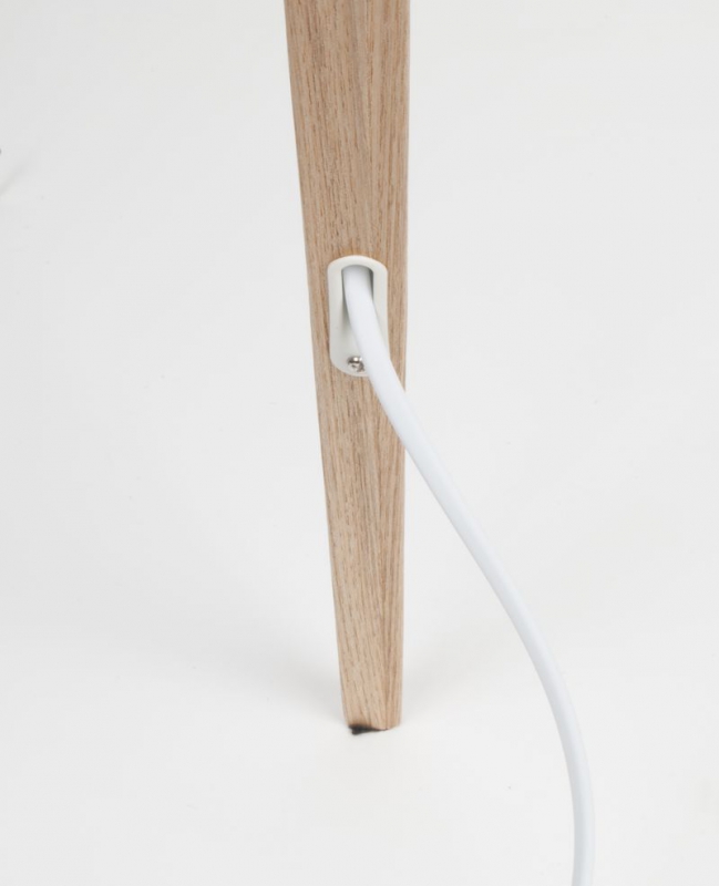 Gulvlampe 'Tripod' - Træ og hvid