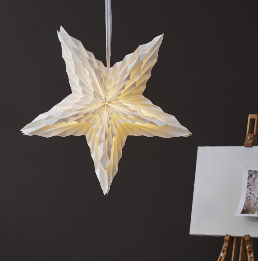 Julestjerne 'White' 70cm - Hvid