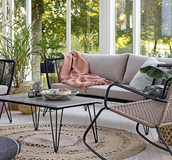Sofa 'Mundo' - Sort/Beige
