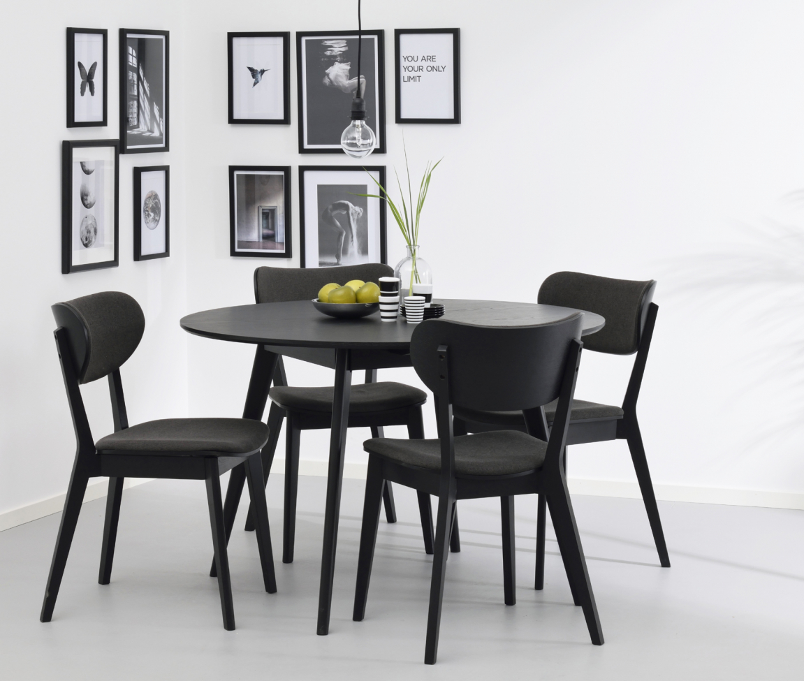 Spisebord 'Yumi' Rundt 115cm - Sort