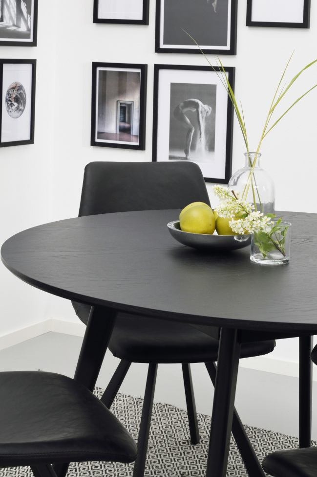 Spisebord 'Yumi' Rundt 115cm - Sort