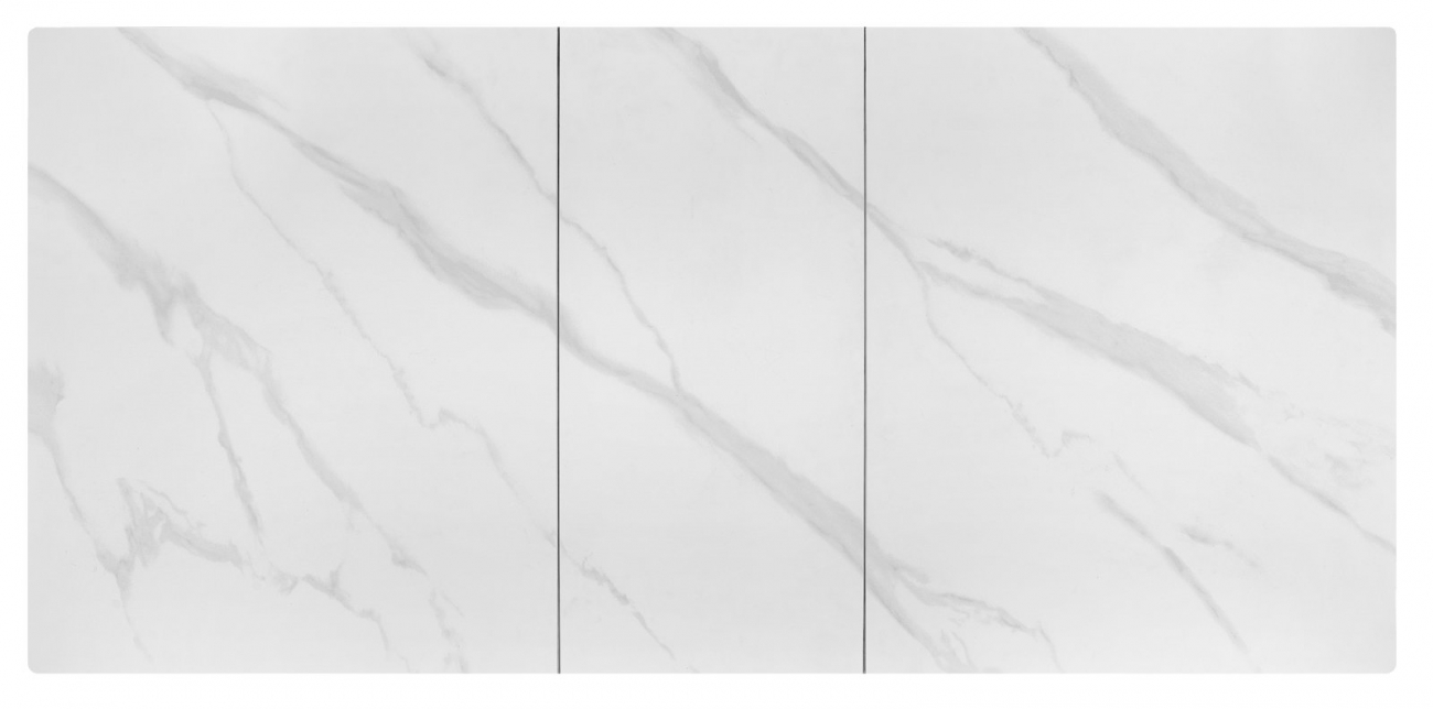 Spisebord 'Platan' 140-180cm - Hvid/sort