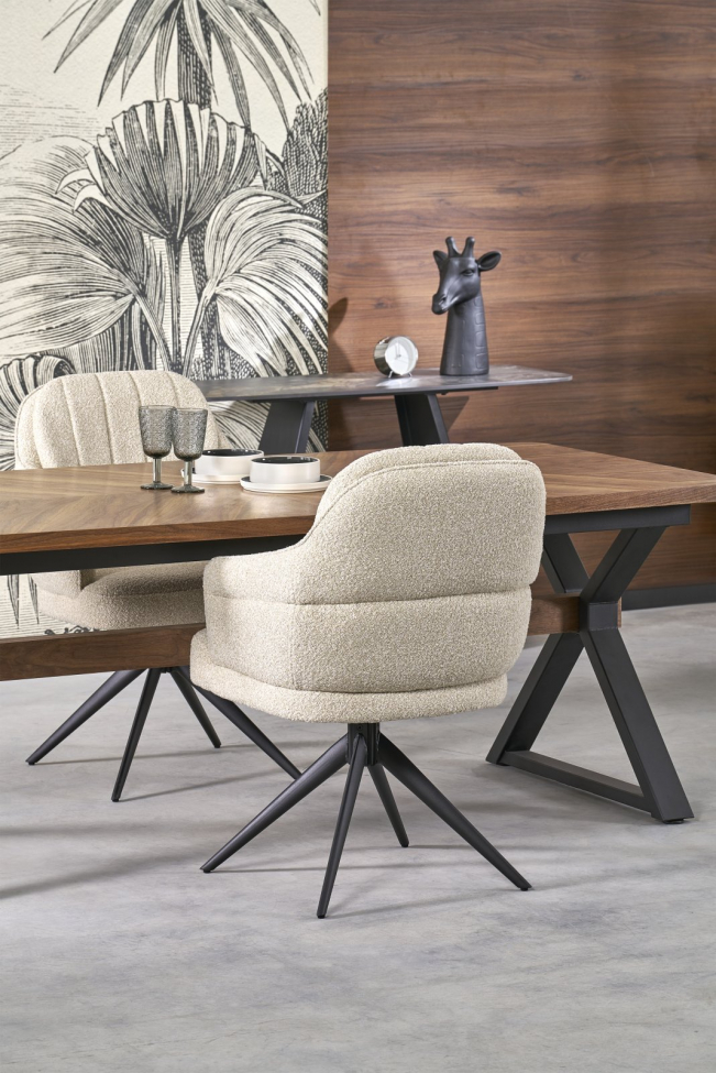 Spisebord 'Baron' 200-350cm - Natur/sort