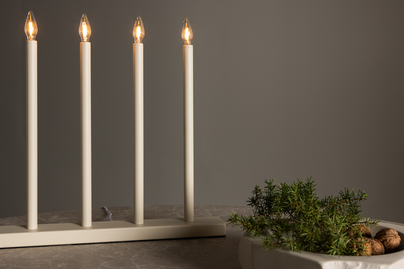 Adventsljusstake 'Åre' - Beige