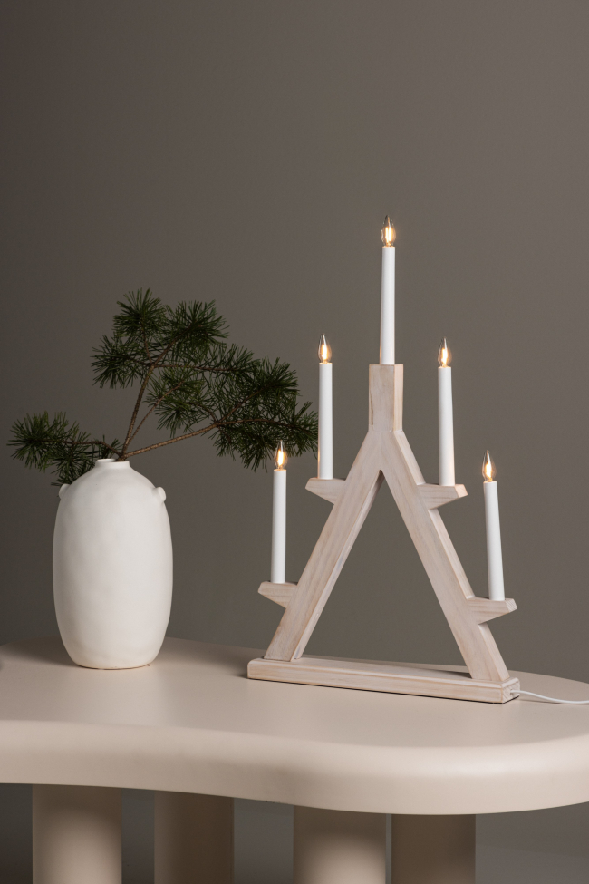 Adventsljusstake 'Tallmo' - Hvid