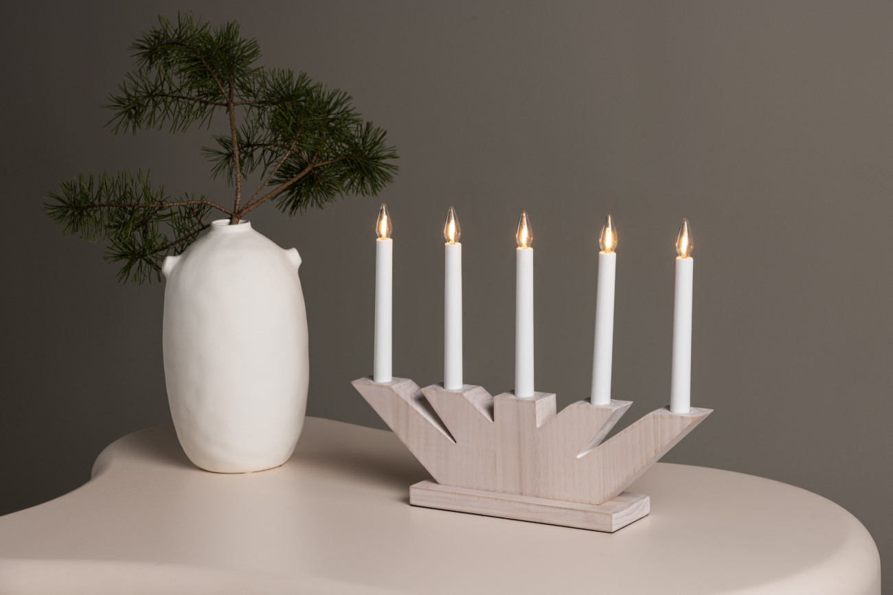 Adventsljusstake 'Katrineholm' - Hvid