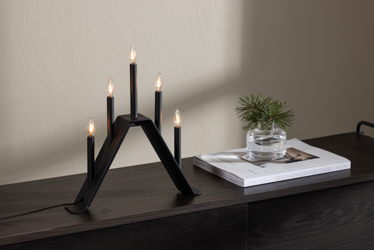 Adventsljusstake 'Norrlund' - Sort