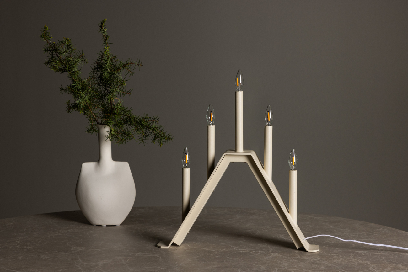 Adventsljusstake 'Norrlund' - Beige