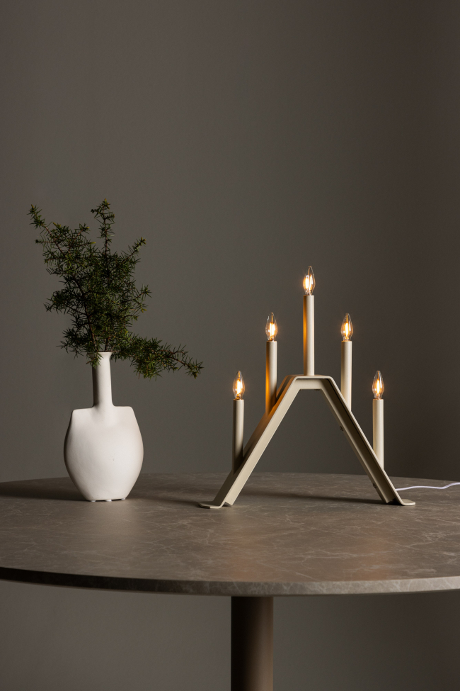 Adventsljusstake 'Norrlund' - Beige