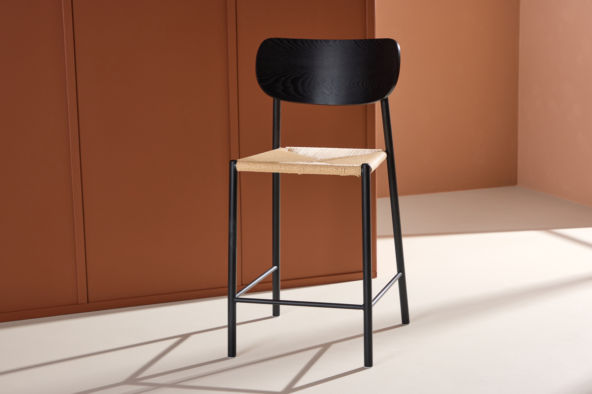 Barstol 'Polly' - Sort/Beige