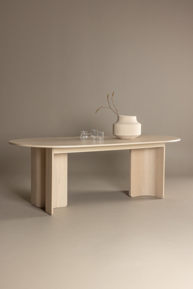Spisebord 'Tranemo' Ovalt 220x100x75cm - Hvid