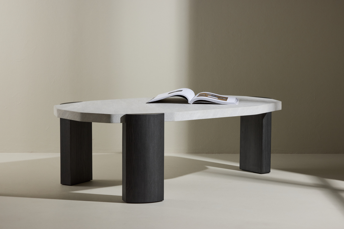Sofabord 'Kres' 125x71cm - Beige/Sort