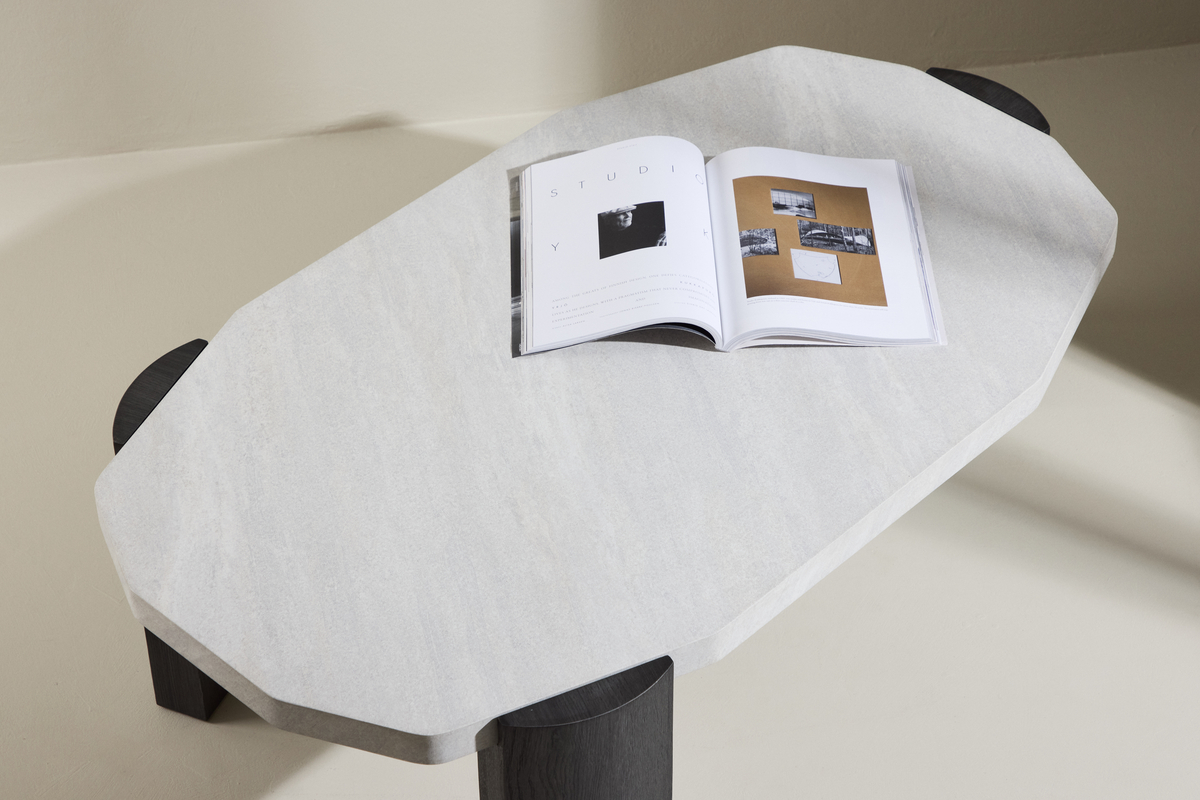 Sofabord 'Kres' 125x71cm - Beige/Sort