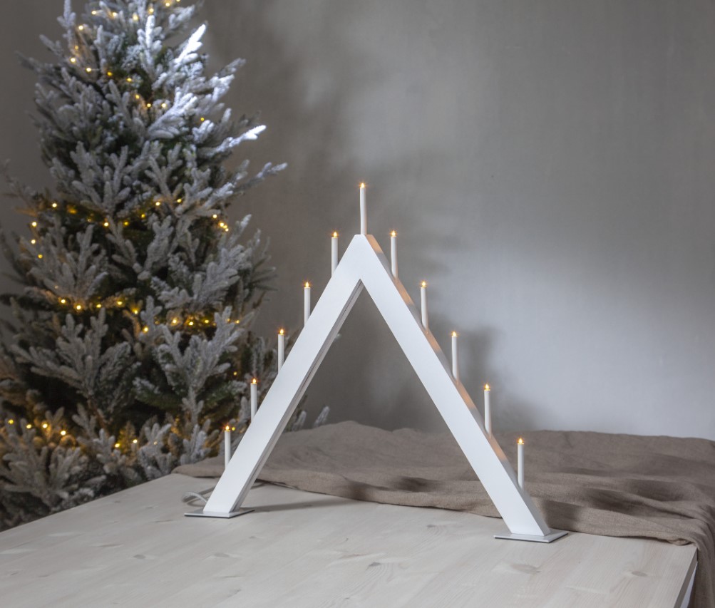 Adventsljusstake 'Buzz' 50cm - Hvid