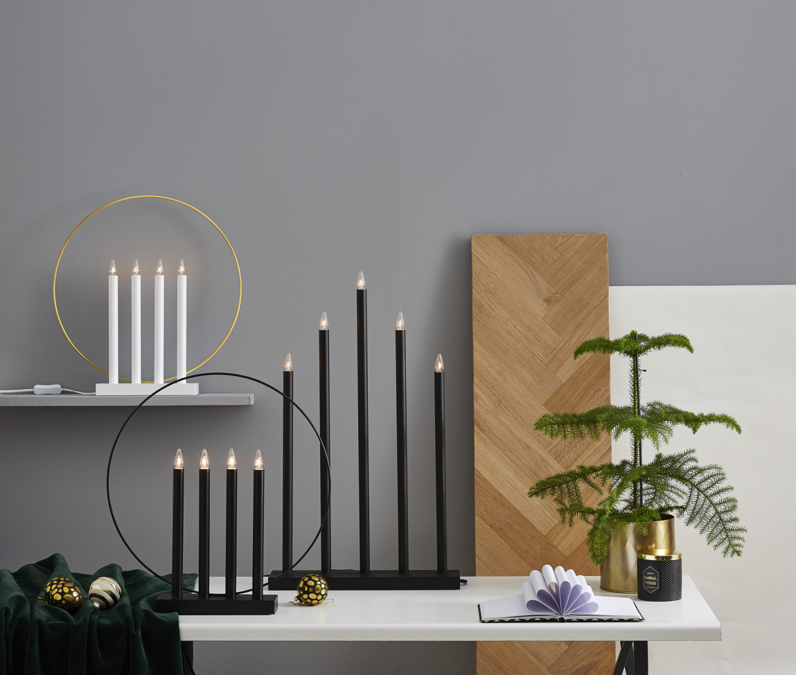 Adventskrans 'Holy' 5 Lygter - Sort