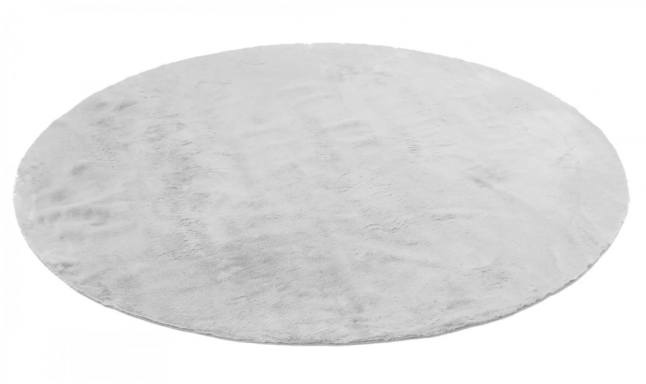 Rundt tæppe 'Aranga Super Soft' 80cm - Grå