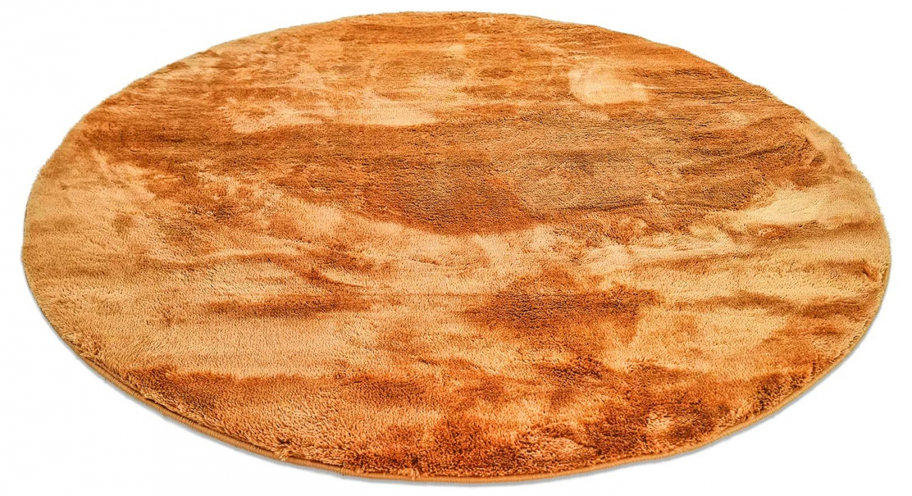 Rund tæppe 'Aranga Super Soft' 200cm - Orange