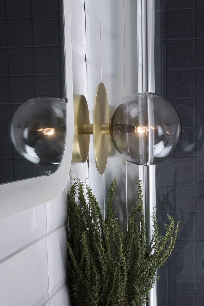 Væglampe 'Art Deco' - Røgfarvet
