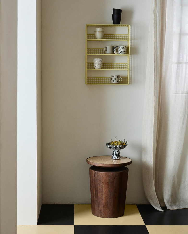 Sidebord 'Kwando' - Natur/Travertin