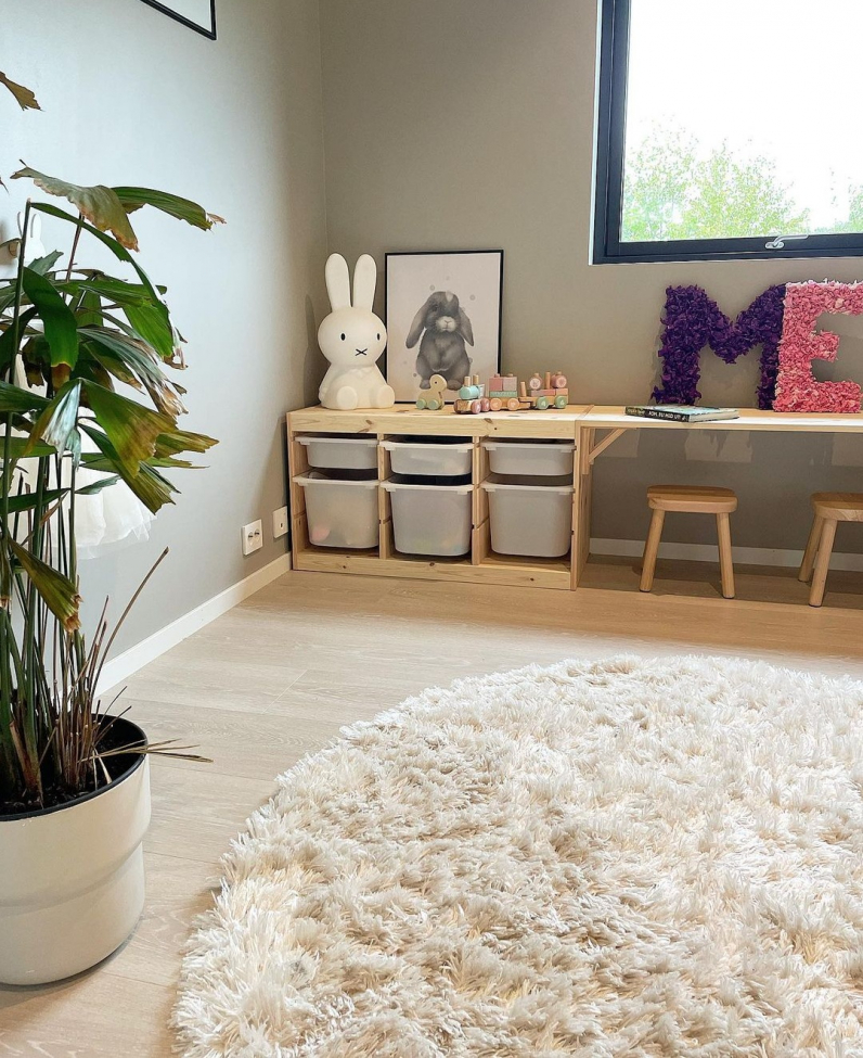 Rundt tæppe 'Janjira' 120cm - Offwhite