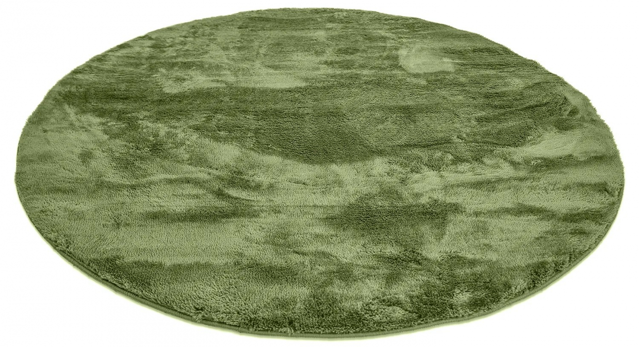 Rund tæppe 'Aranga Super Soft' 240cm - Oliven