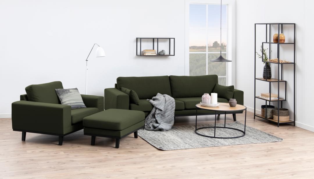 Sofabord 'Hydra' 80cm - Natur/Sort