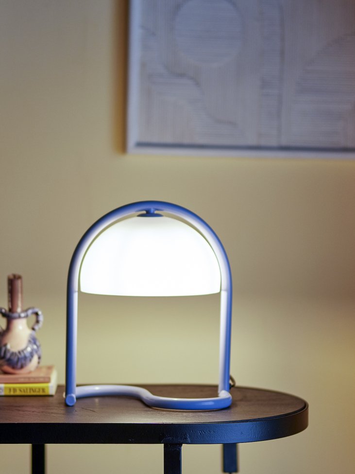 Bordlampe 'Favour' 24.5cm Rund - Blå