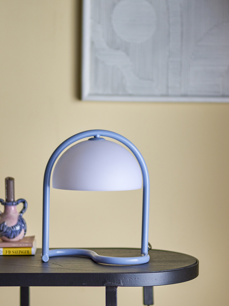 Bordlampe 'Favour' 24.5cm Rund - Blå