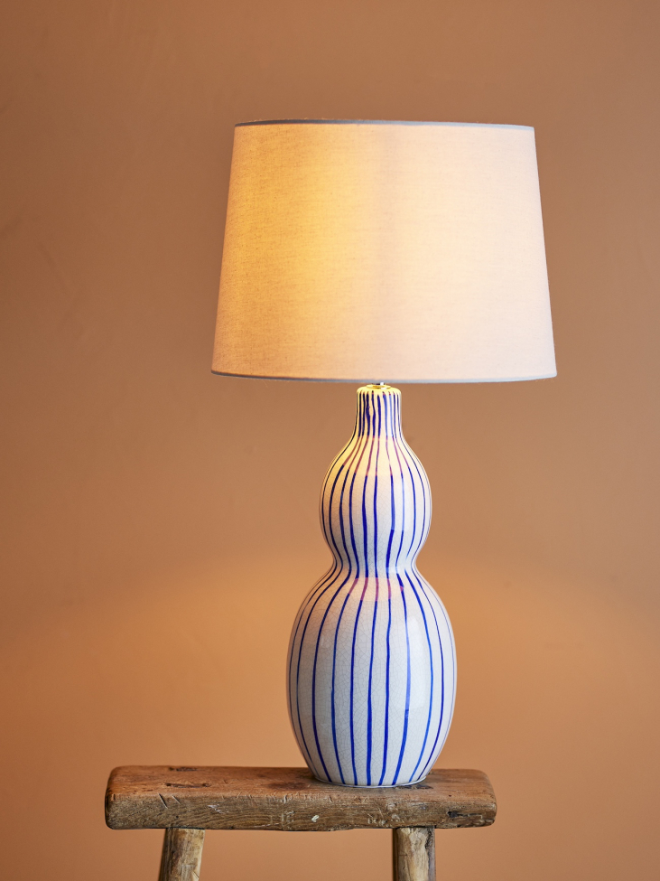 Bordlampe 'Gavisa' 35,5cm Rundt - Blå