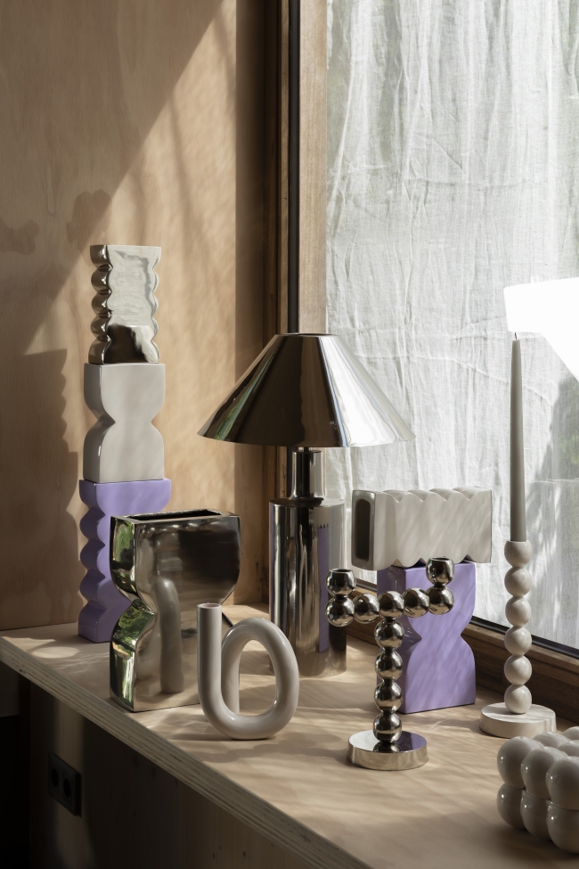 Lysestage 'Bubbles' - Beige