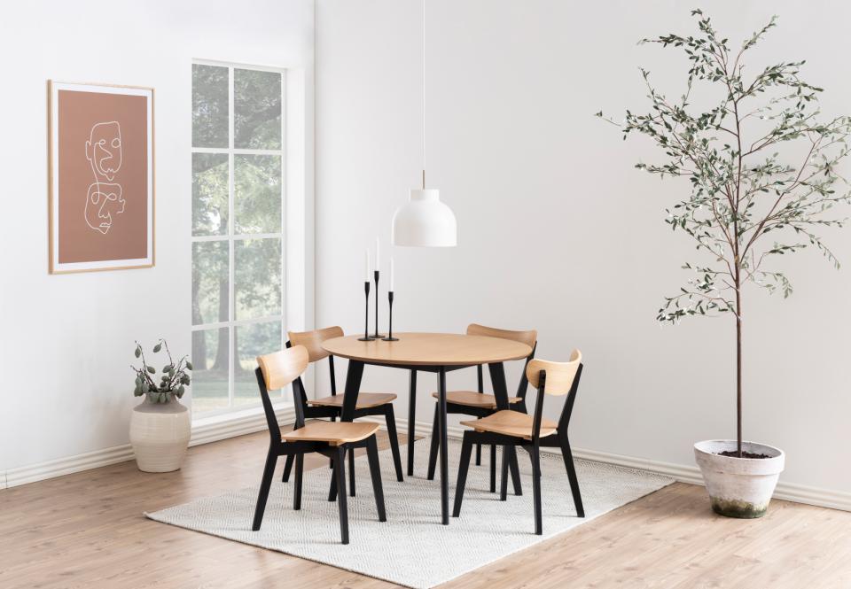 Spisebord 'Ärsjö' Rund 105cm - Sort/Natur