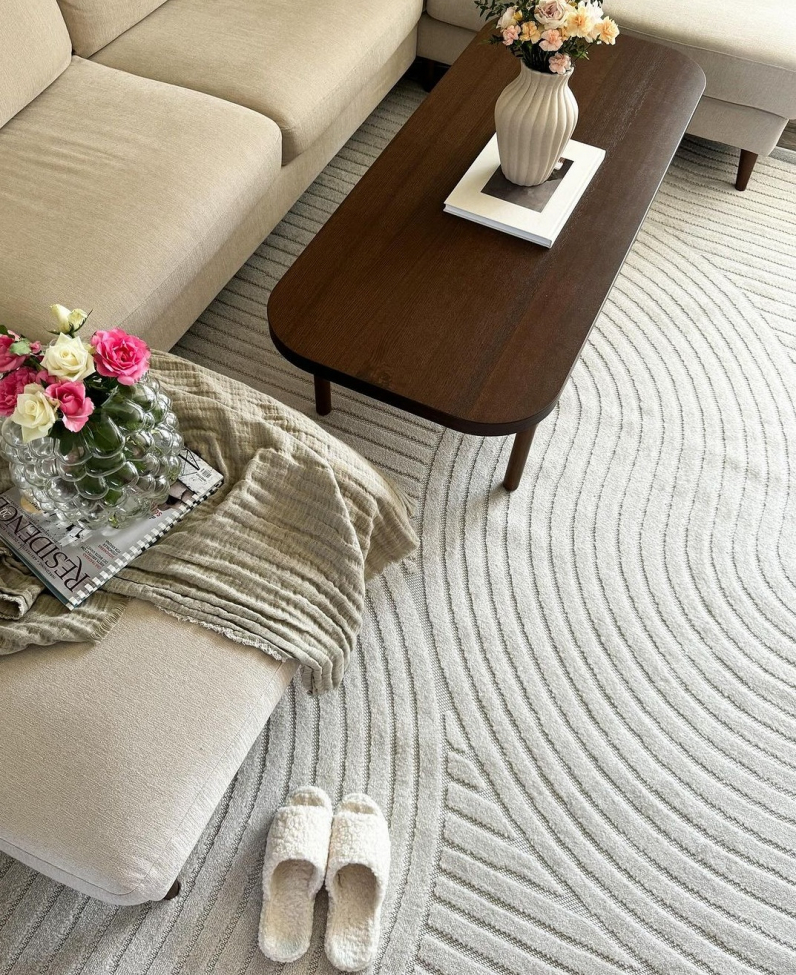 Tæppe 'Shaggy Indoor-Outdoor' 80x200cm - Cream