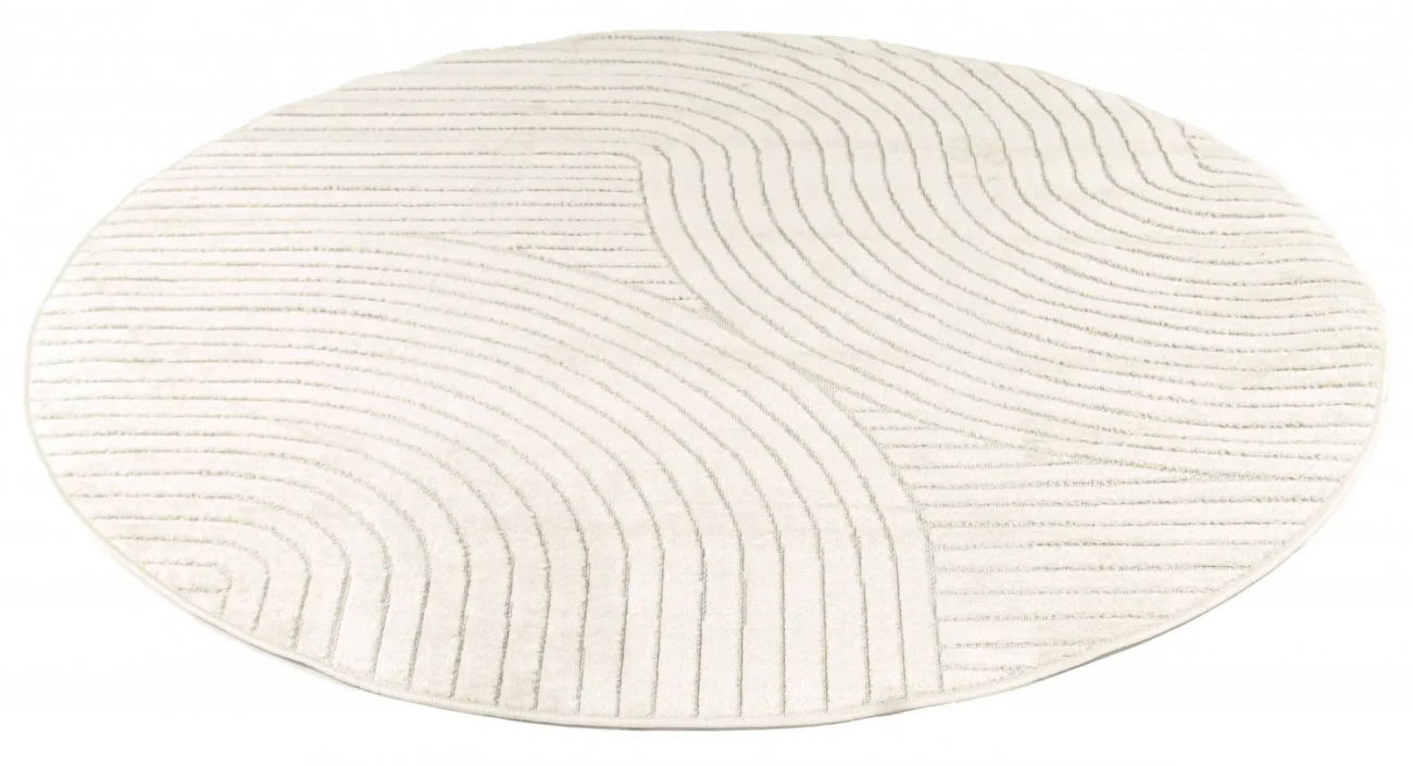 Rund Tæppe 'Devon' 120cm - Cream