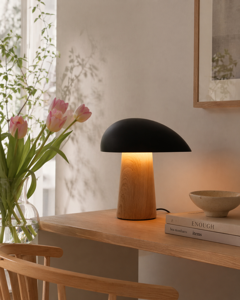 Lampe 'Karlskrona' - Natur/Sort