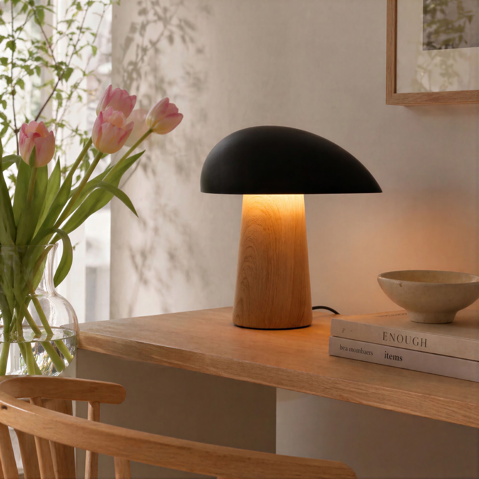 Lampe 'Karlskrona' - Natur/Sort