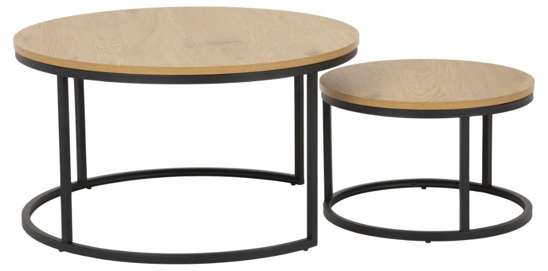 Sofabord 'Spiro' 80cm - Natur/Sort